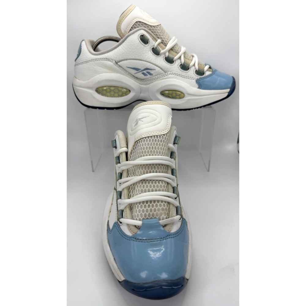 Reebok Question Low White Fluid Blue Basketball Shoe Men Size 7 **FY2345**